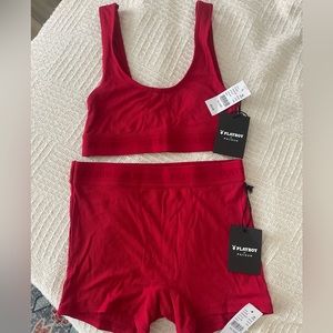 Pacsun Playboy Bra and Boxer Set Red